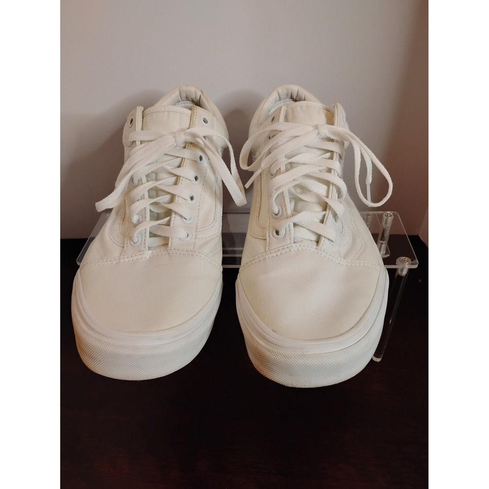 Vans Old Skool Canvas Sneakers‎ True White Low Top Skate Shoes Mens 12